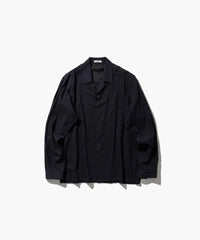 ATON 26AW WOOL RAYON WASHER | OPEN COLLAR SHIRT