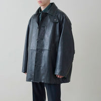 YOKE / Cut-Off Leather Car Coat
