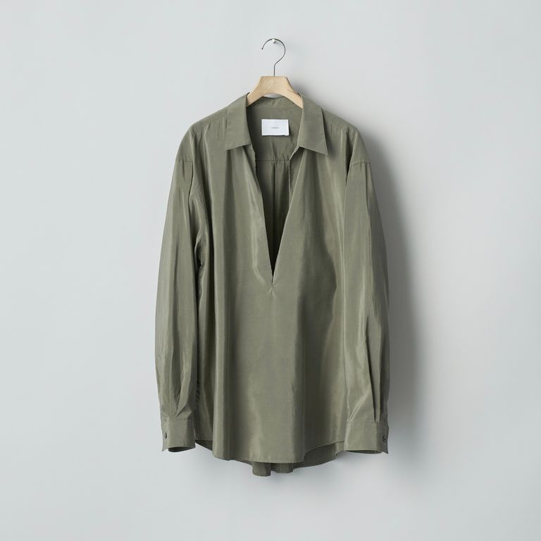 ssstein 25AW Silk/Nylon Oversized Skipper Shirt