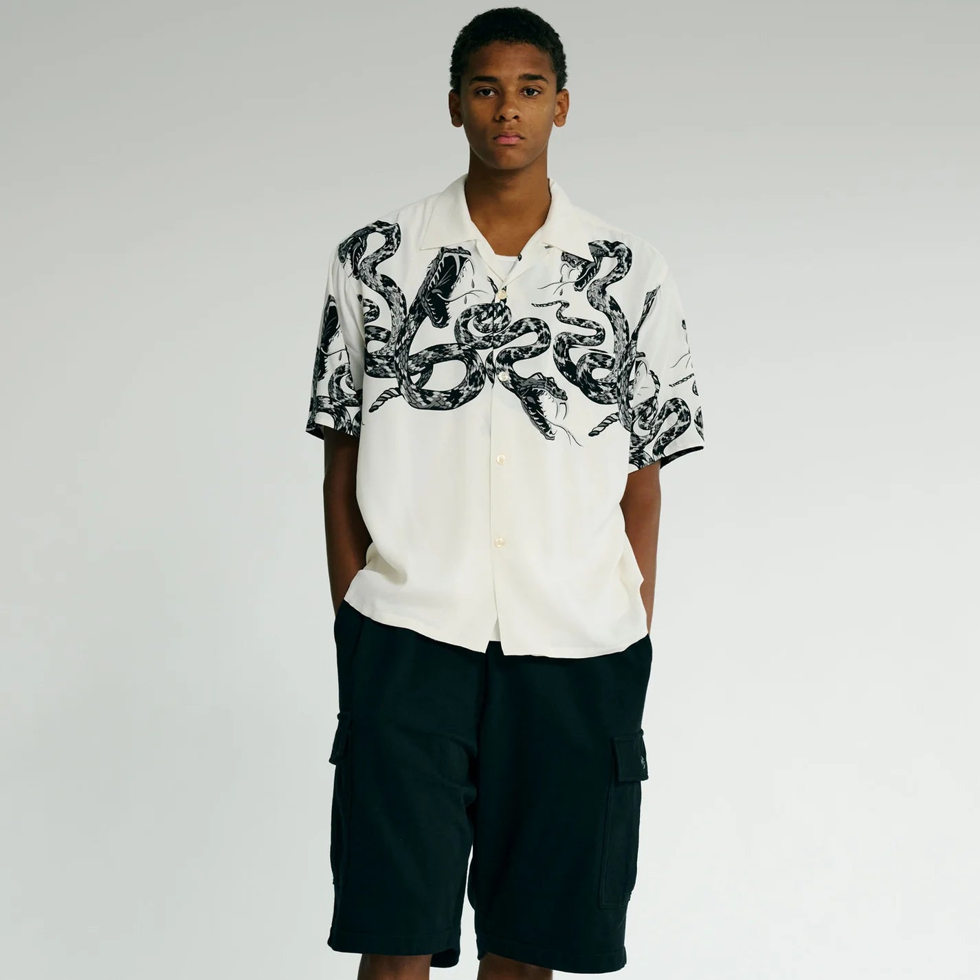 Gold / GL39440 / "MONOTONE RATTLE SNAKE” OPEN SHIRT