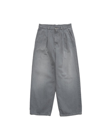 Graphpaper / Gray Tone Cone Denim Two Tuck Pants