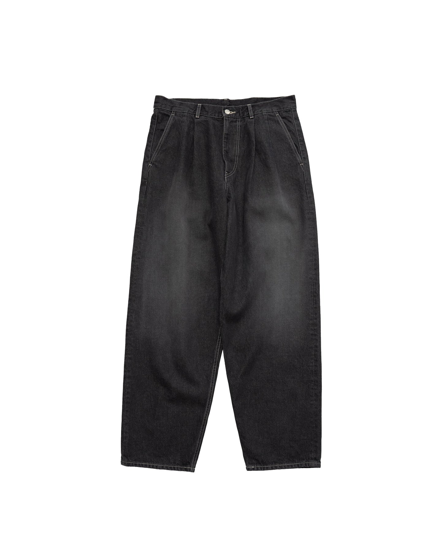 Graphpaper / Gray Tone Cone Denim Two Tuck Tapered Pants