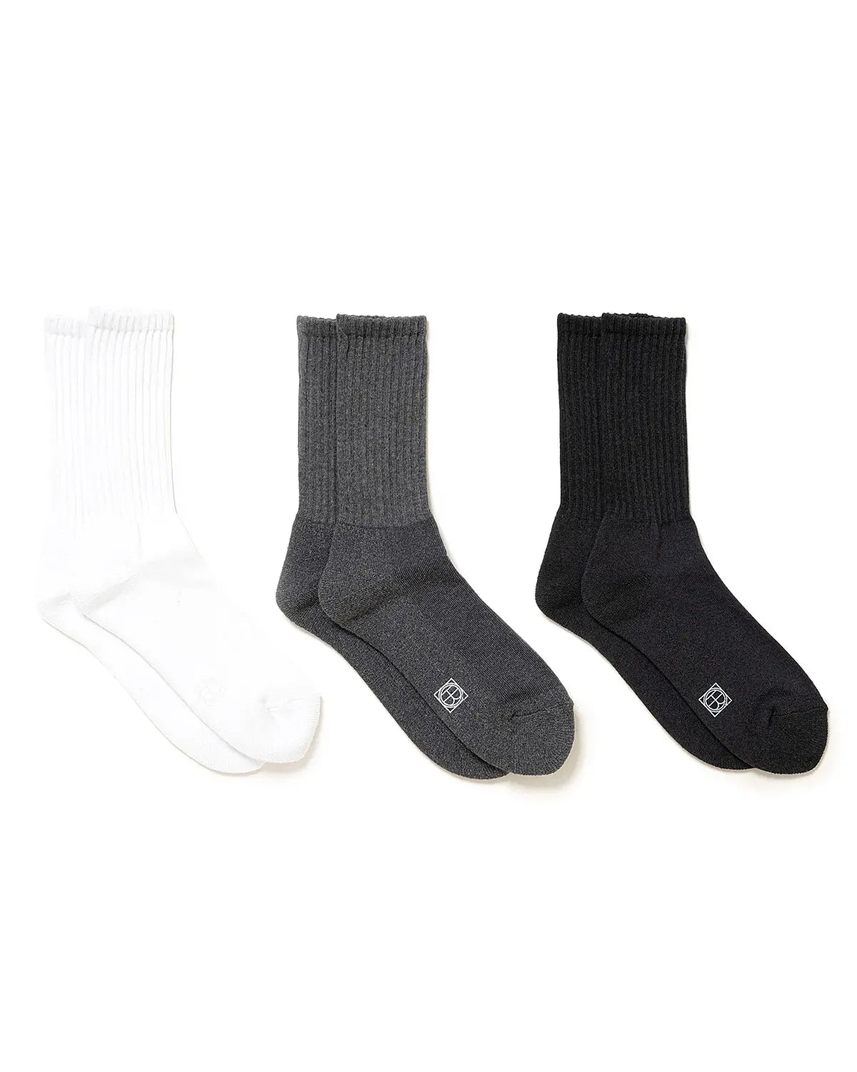 Hobo 24AW 3P PILE CREW SOCKS C/N/PU