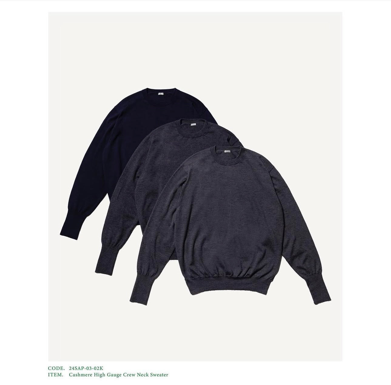 A.PRESSE 24AW Cashmere High Gauge Crew Neck Sweater