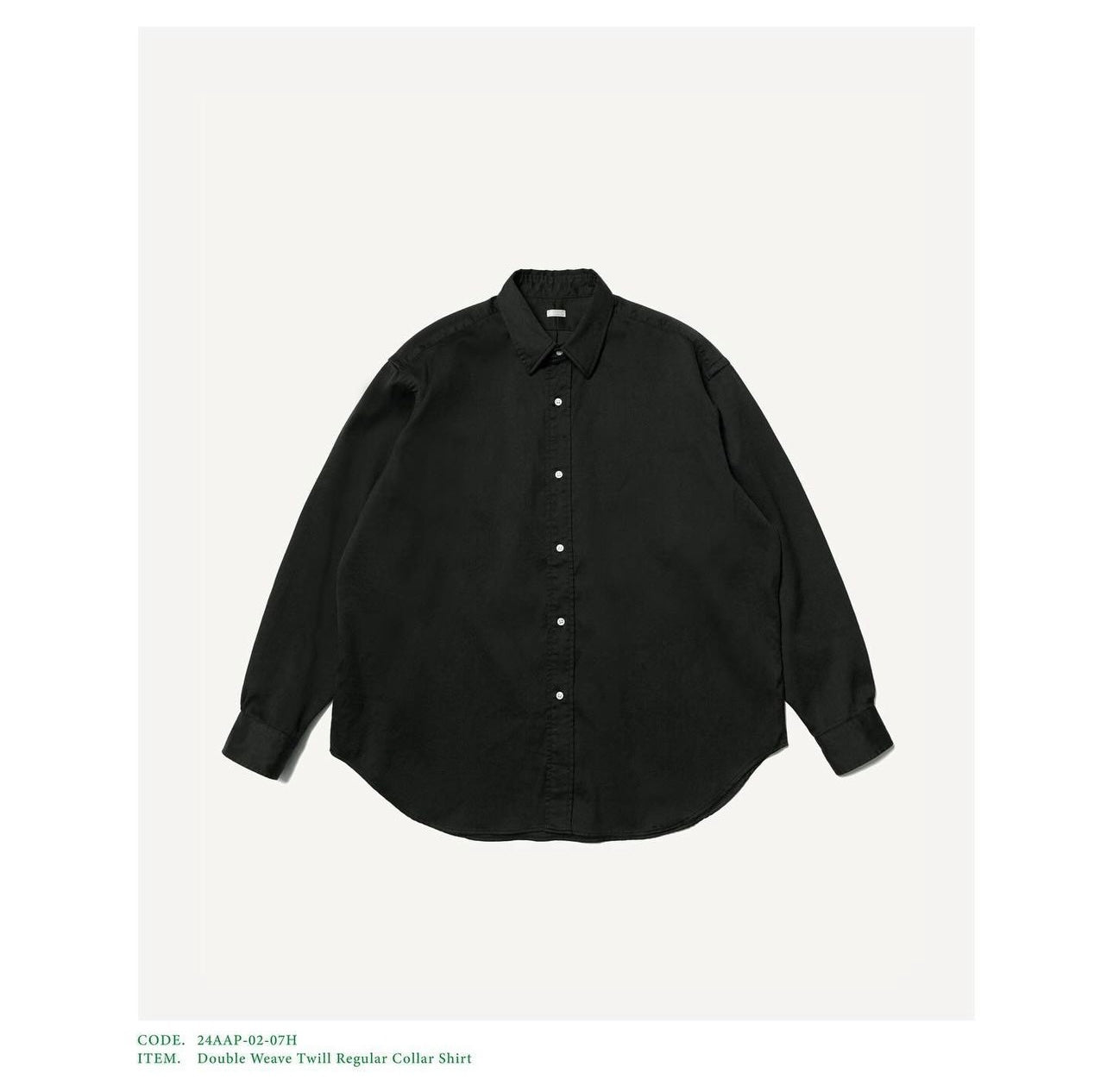 A.PRESSE 24AW Double Weave Twill Regular Collar Shirt