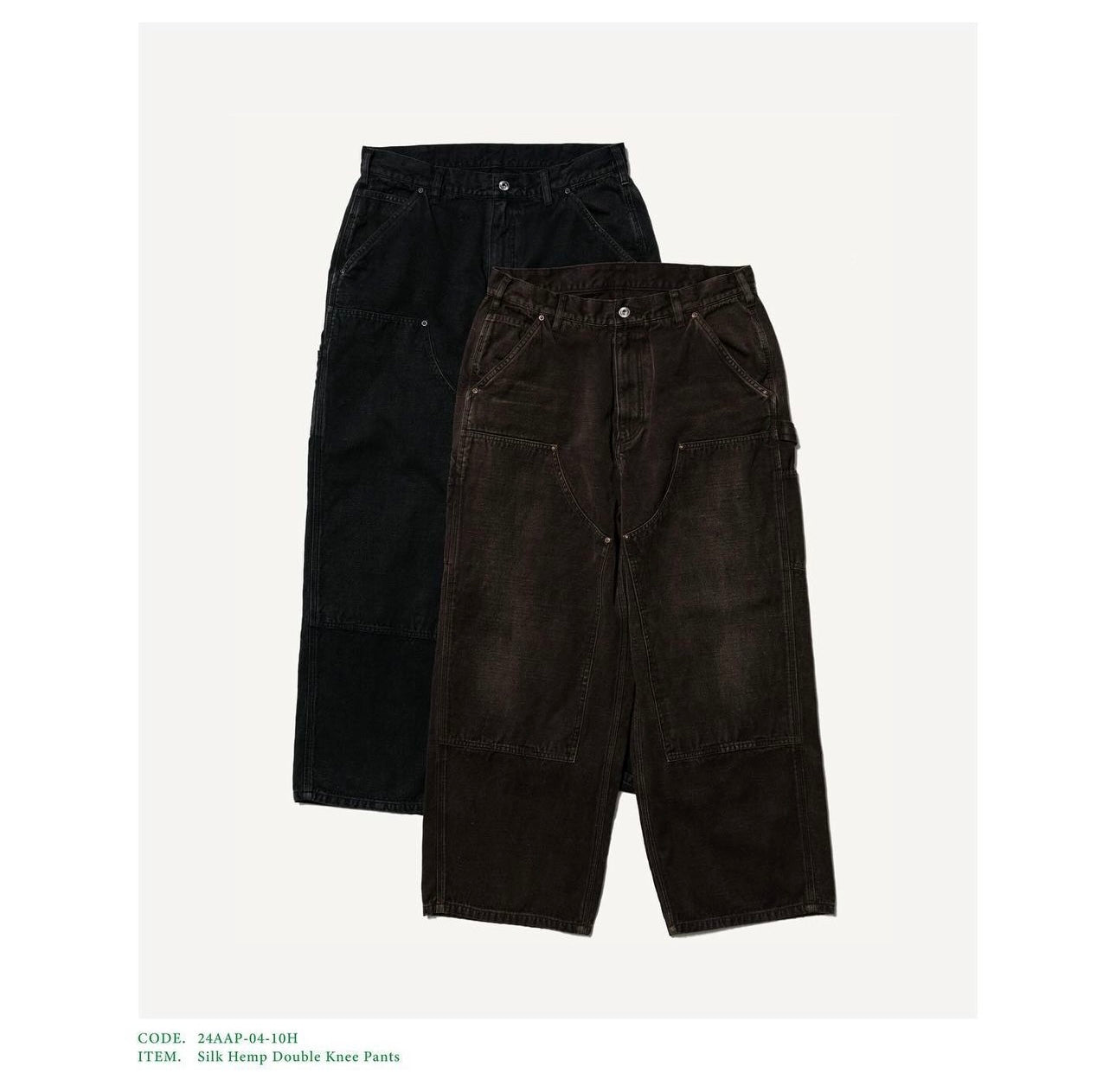 A.PRESSE 24AW Silk Hemp Double Knee Pants