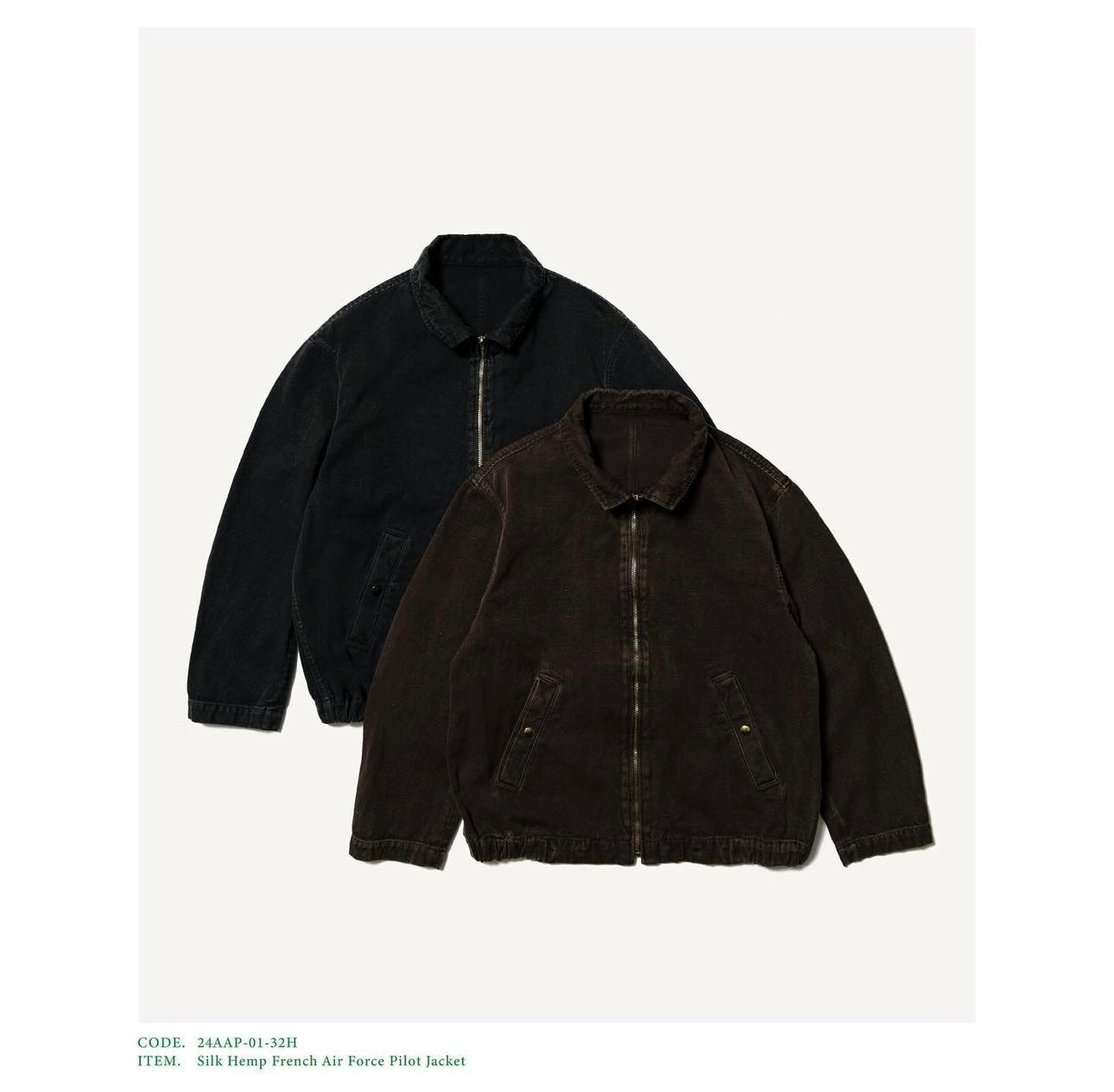 A.PRESSE 24AW Silk Hemp French Air Force Pilot Jacket