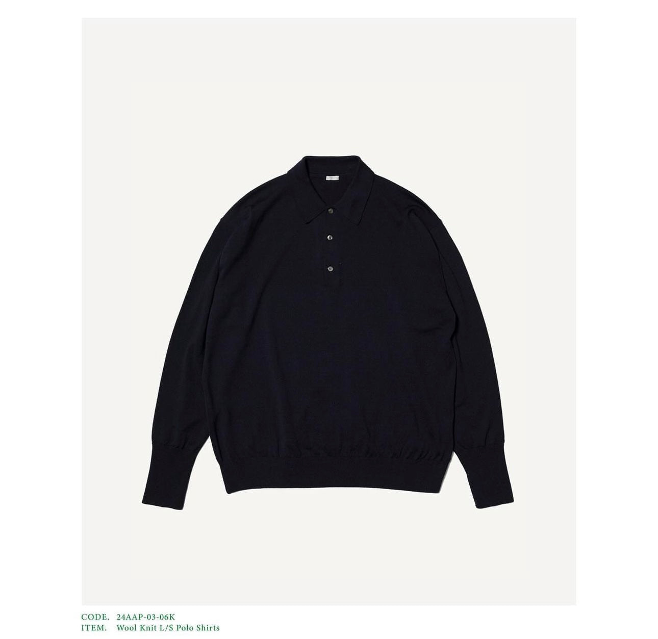 A.PRESSE 24AW Wool Knit L/S Polo Shirt