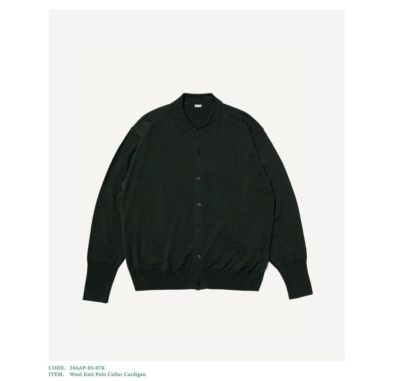 A.PRESSE 24AW Wool Knit Polo Collar Cardigan