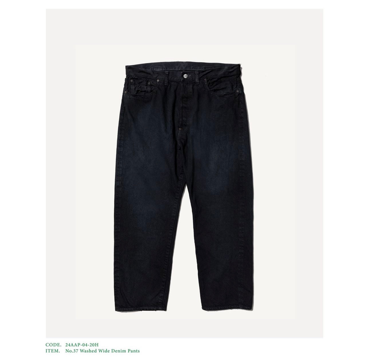 A.PRESSE 24AW No.37 Washed Wide Denim Pants