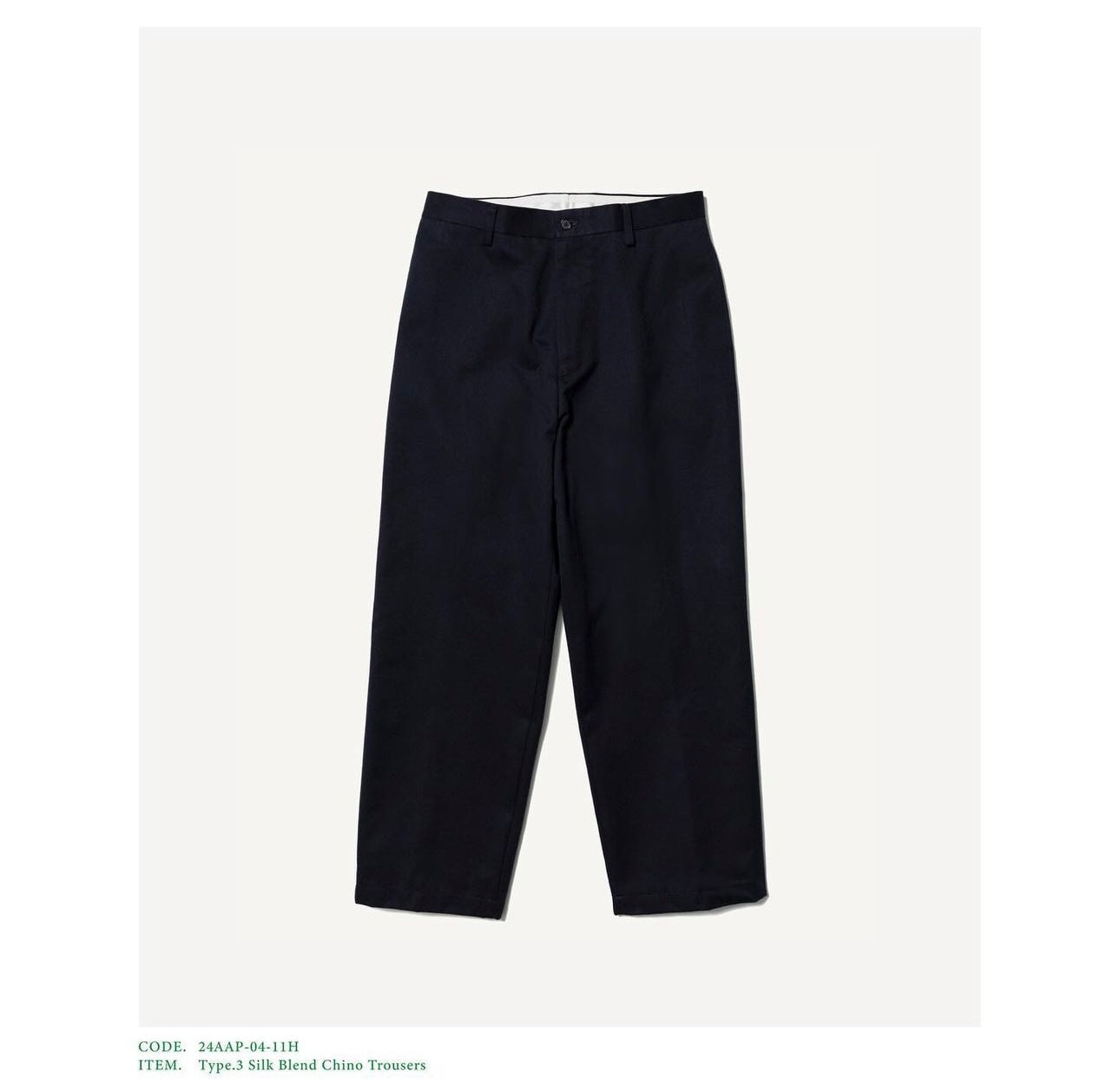 A.PRESSE 24AW Type.3 Silk Blend Chino Trousers