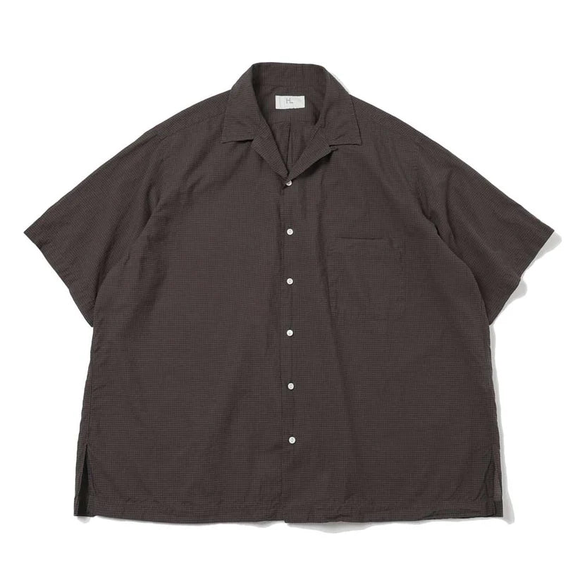 HERILL 26SS  Lawn Check Open Collar Shirts