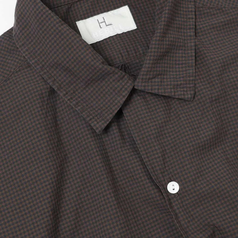 HERILL 26SS  Lawn Check Open Collar Shirts