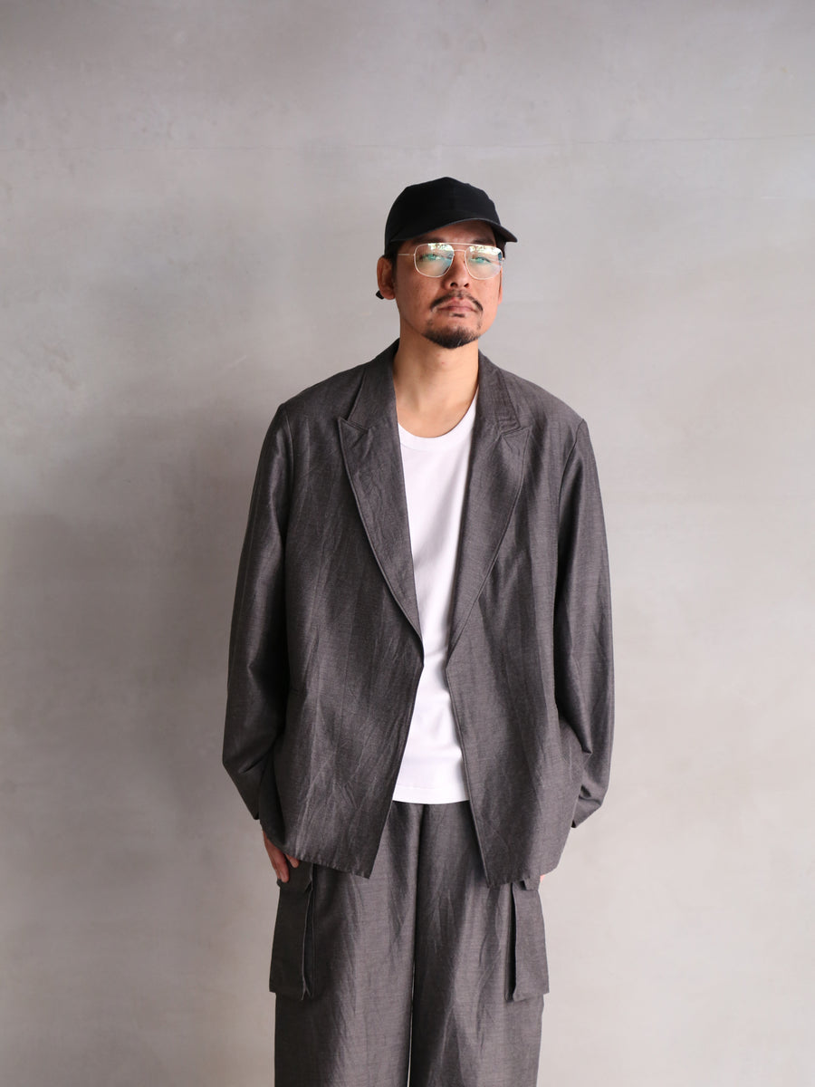 blurhms 26SS Silk-Wo-Co Peaked Lapel Cardigan Jacket