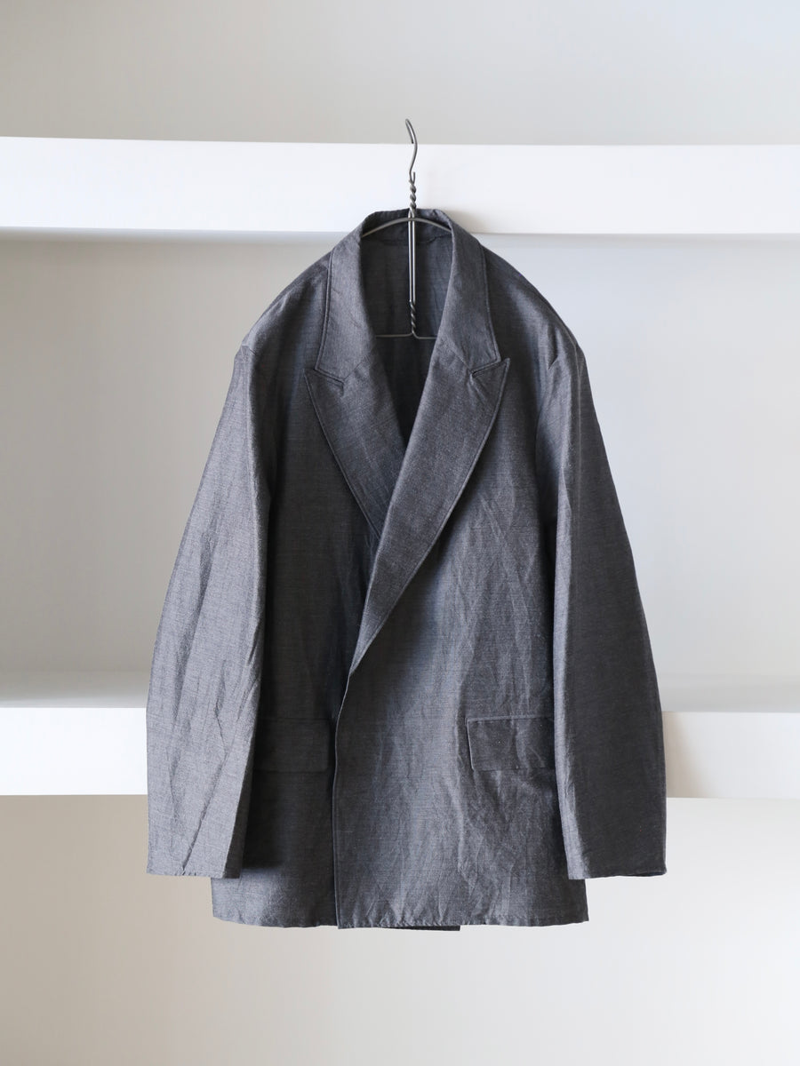 blurhms 26SS Silk-Wo-Co Peaked Lapel Cardigan Jacket
