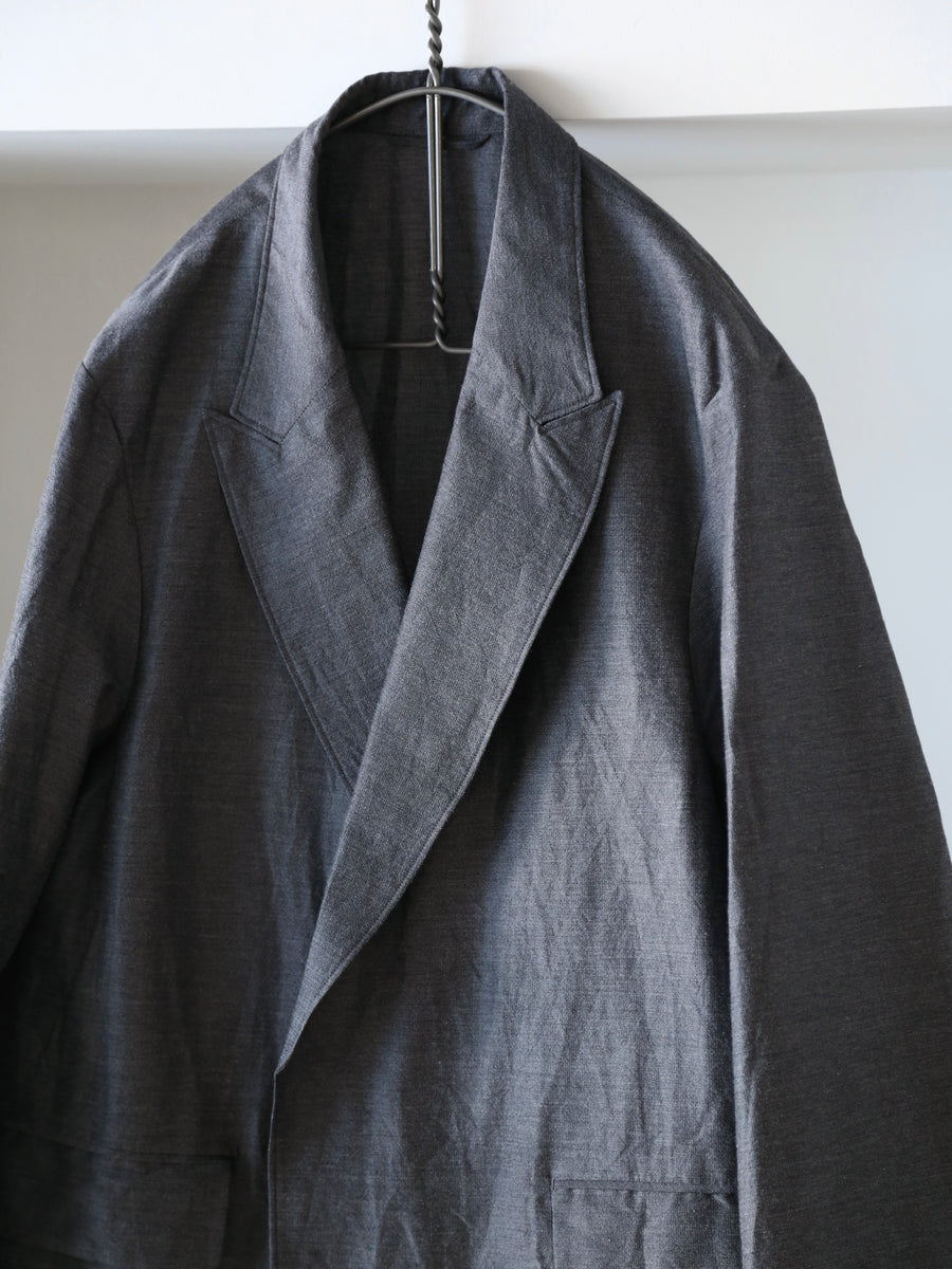 blurhms 26SS Silk-Wo-Co Peaked Lapel Cardigan Jacket