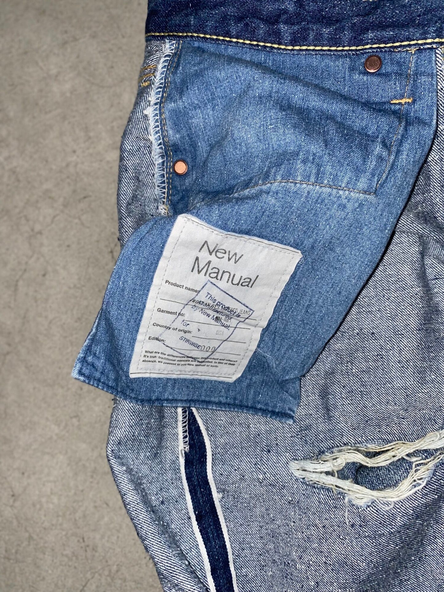 New Manual / #017 LV 61’s TAPERED JEANS DAMAGED