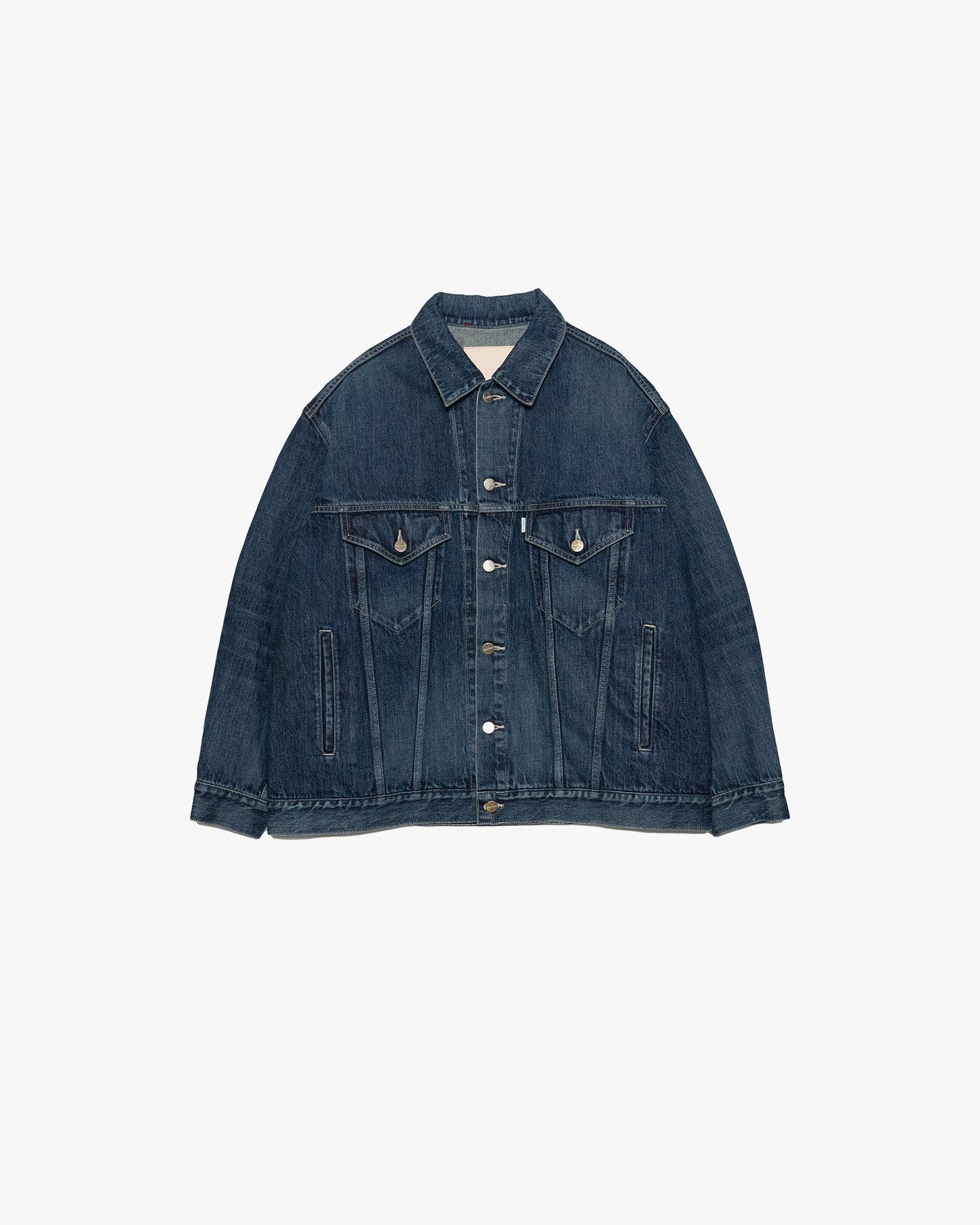 Graphpaper / Selvage Denim Trucker Jacket-DARK FADE-