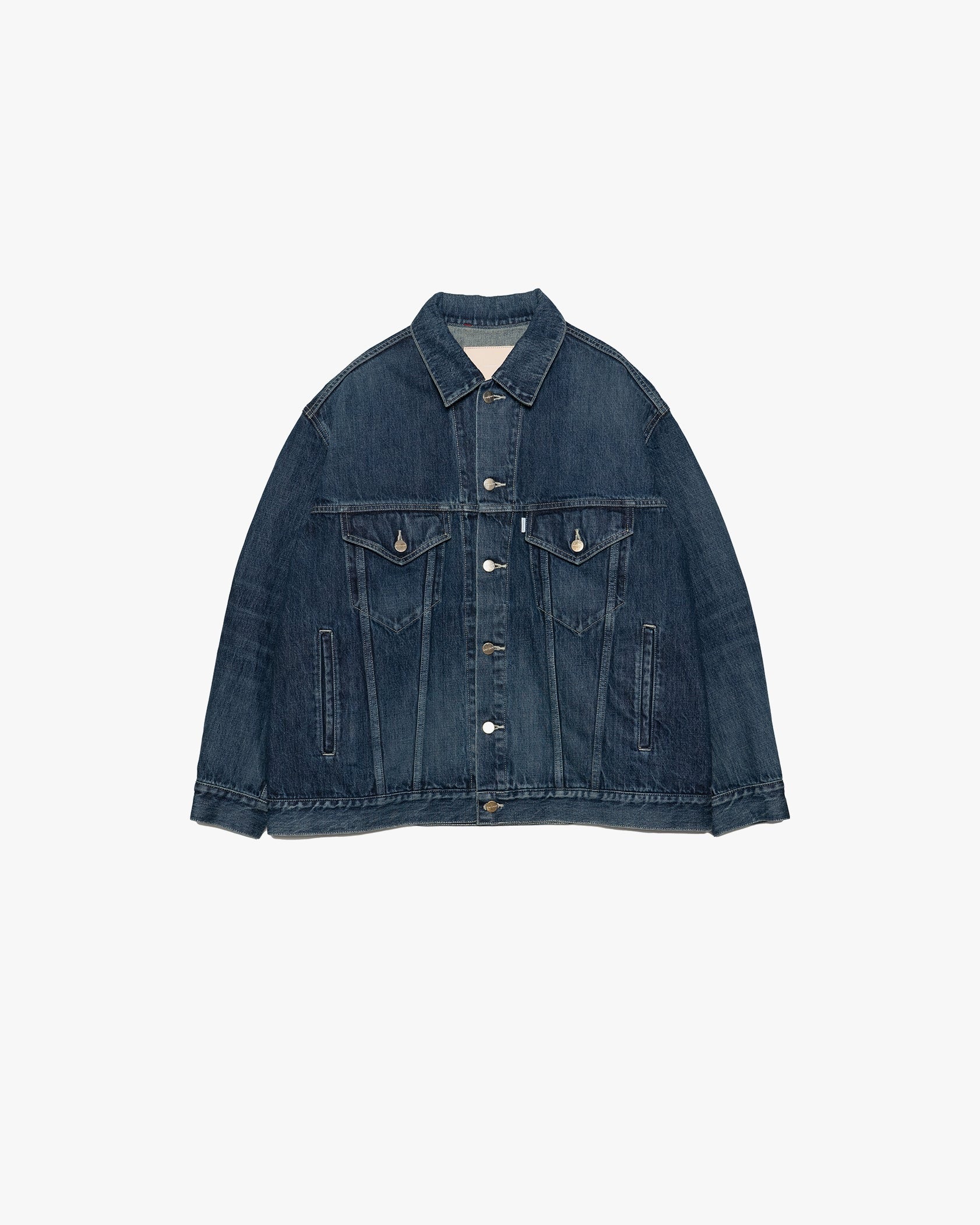 Graphpaper / Selvage Denim Trucker Jacket-DARK FADE-