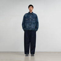 Graphpaper / Selvage Denim Trucker Jacket-DARK FADE-