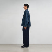 Graphpaper / Selvage Denim Trucker Jacket-DARK FADE-
