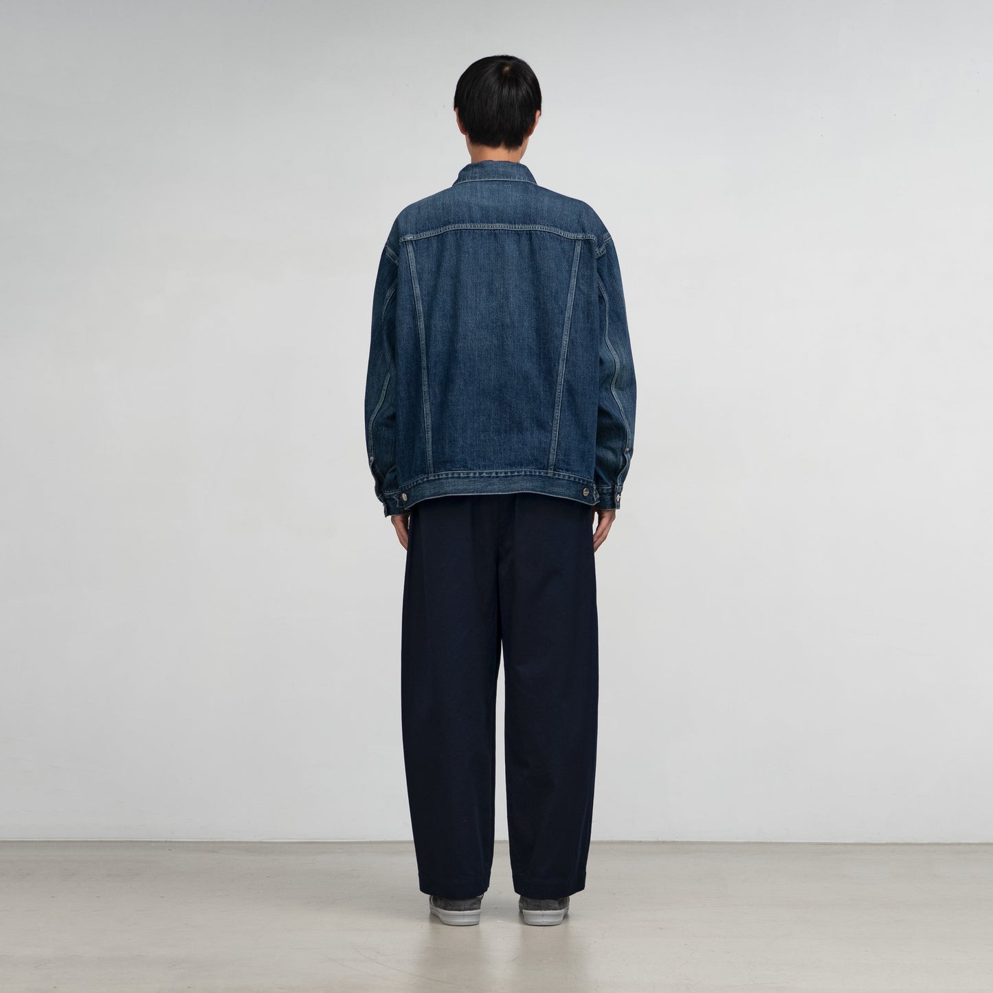 Graphpaper / Selvage Denim Trucker Jacket-DARK FADE-