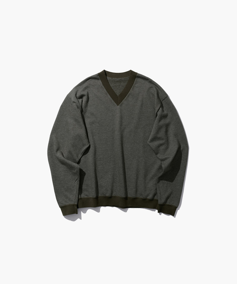 ATON 26AW COTTON CASHMERE JACQUARD | V-NECK SWEATER