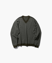 ATON 26AW COTTON CASHMERE JACQUARD | V-NECK SWEATER