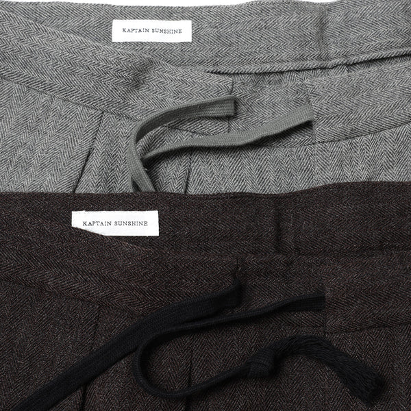 KAPTAIN SUNSHINE 26AW Wool Herringbone Easy Trousers
