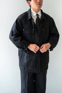 cantate 26AW Washed Linen Denim Chore Blouson