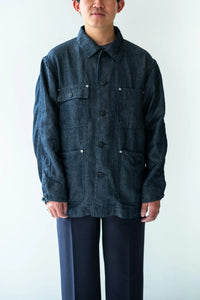 cantate 26AW Washed Linen Denim Chore Blouson