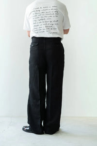 cantate 26AW Washed Linen Denim Tuck Trousers