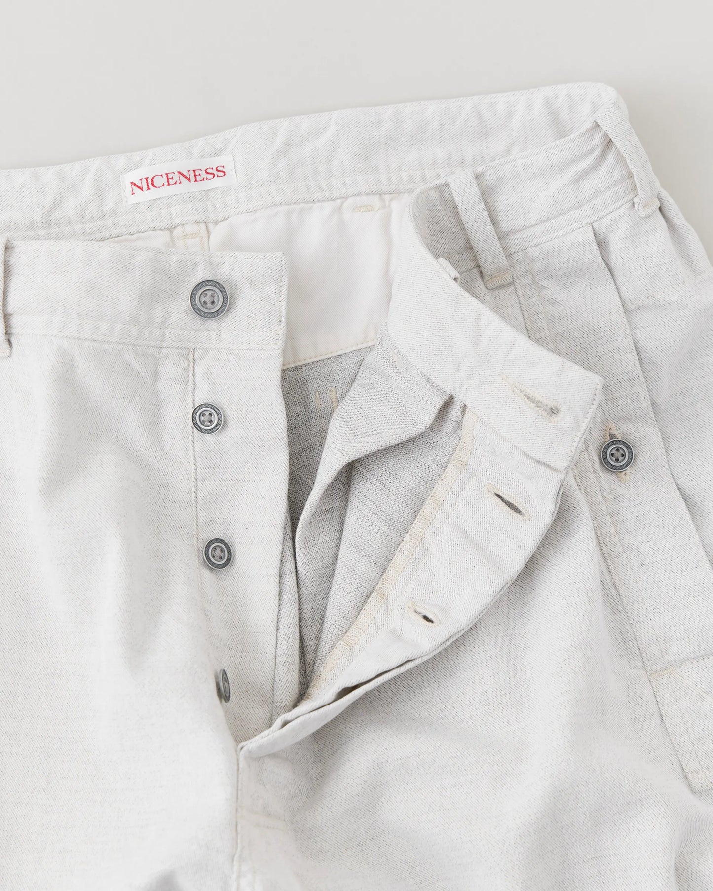 NICENESS 25AW M.MARR / Distressed Snow Denim Trousers