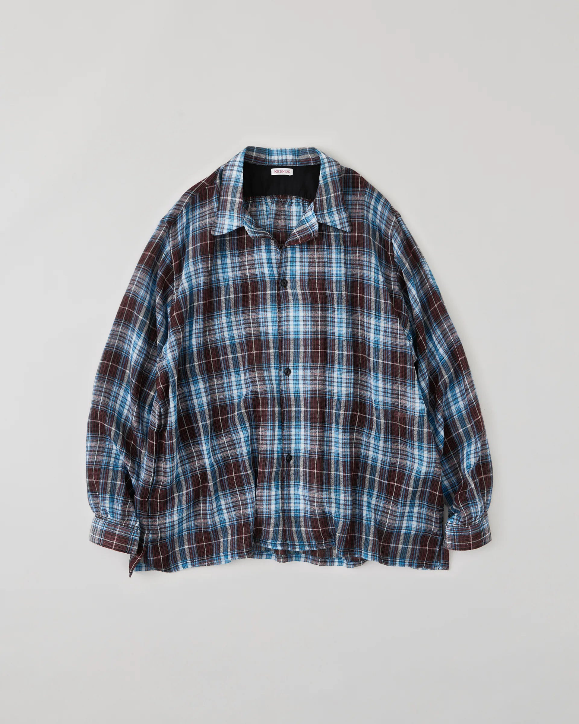 NICENESS 25AW THOM / Multicolor Ombre Open-Collar Shirt – Vintage NICENESS 25AW THOM / Multicolor Ombre Open-Collar Shirt – Vintage