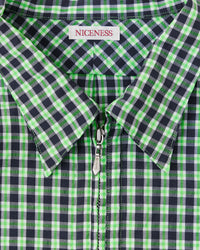 NICENESS 25AW G.LUCA / Deadstock Check Long Zip Pullover Shirt