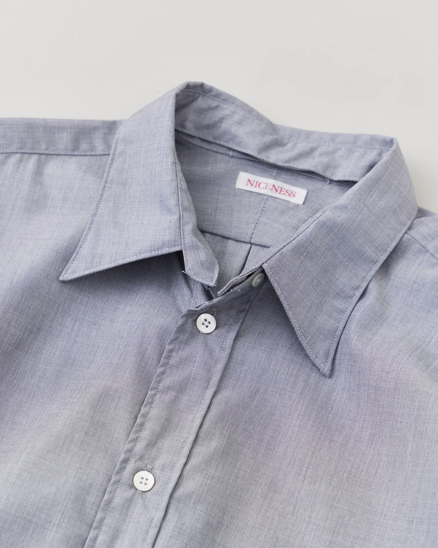 NICENESS 25AW C.IOMMI / End-on-End Chambray Detachable Collar Long Shirt