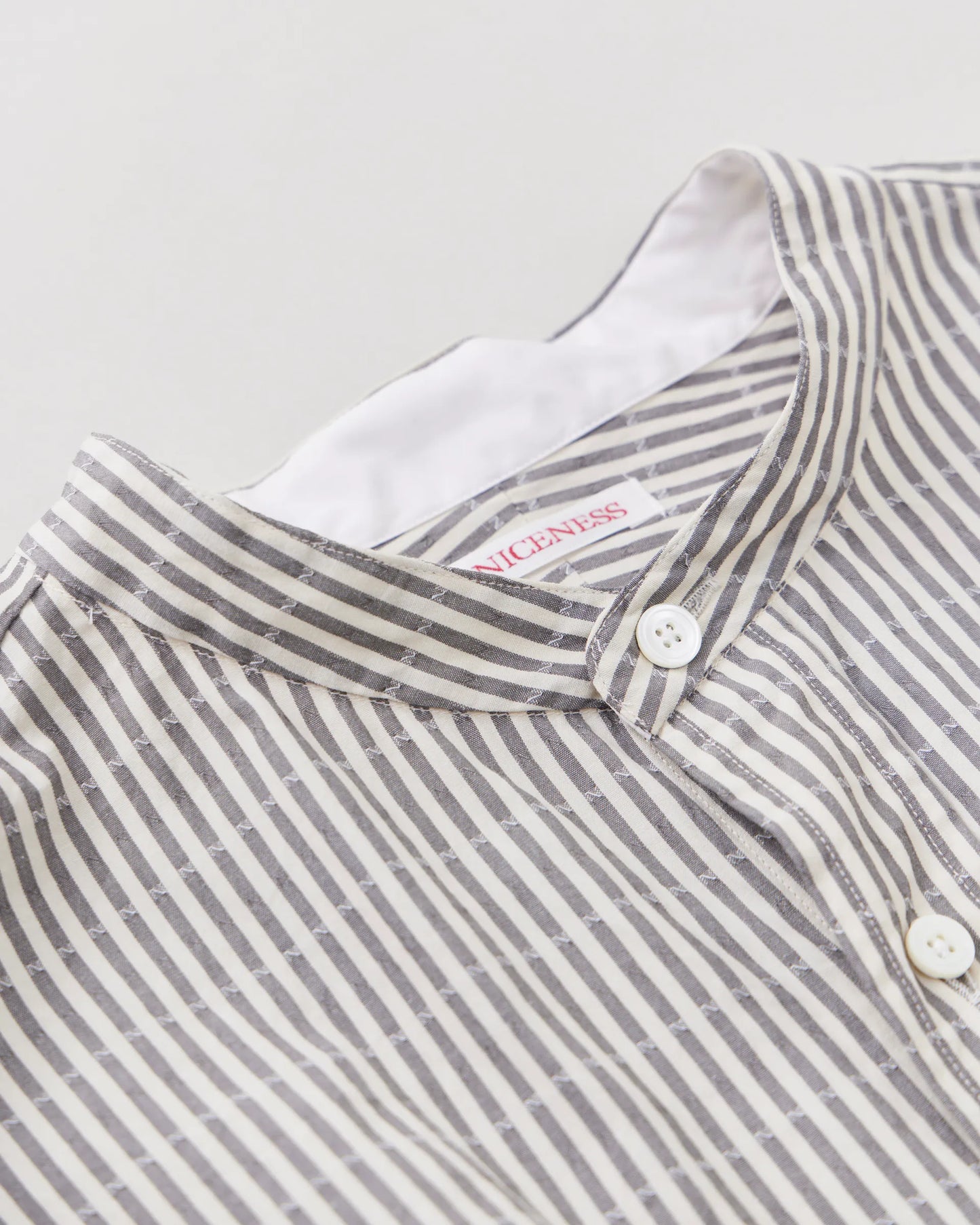 NICENESS 25AW MARC / Dobby Stripe Band Collar Dress Shirt
