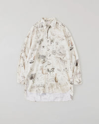 NICENESS 25AW V.IOMMI Printed Detachable Collar Long Shirt