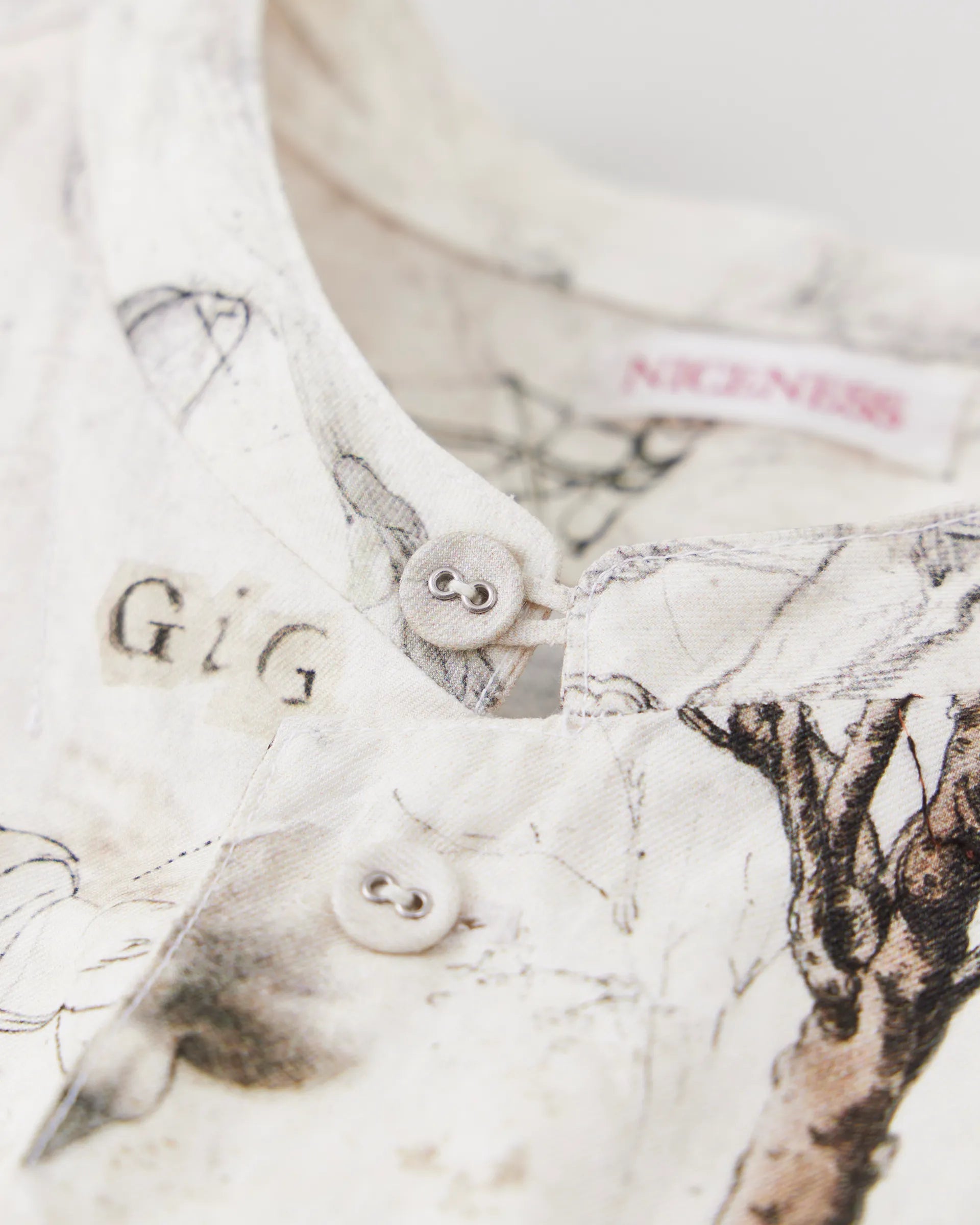 NICENESS 25AW V.CHAD / Printed Narrow Collar Shirt Jacket NICENESS 25AW V.CHAD / Printed Narrow Collar Shirt Jacket