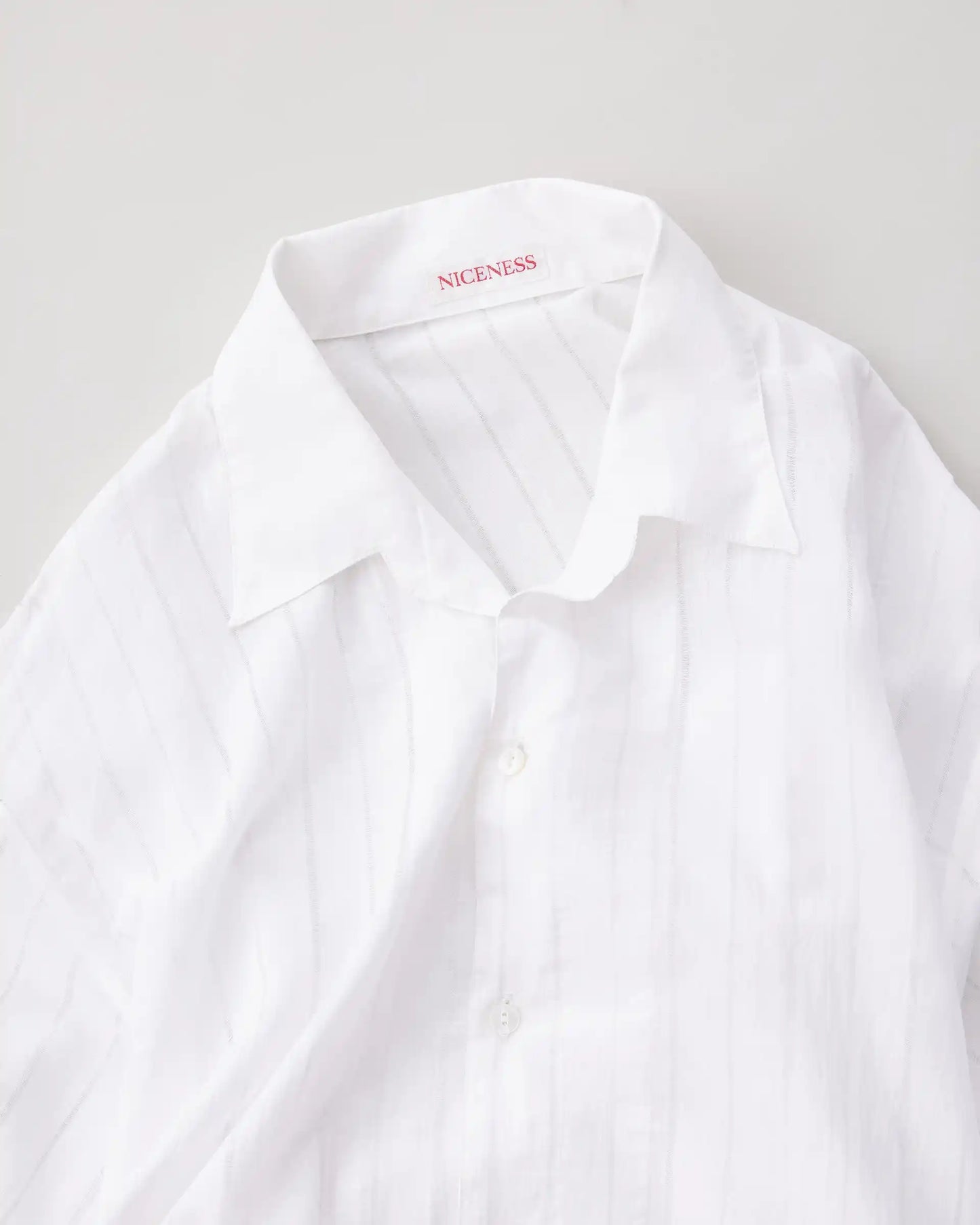 NICENESS 25SS D.CASTELINO / Open Collar Shirt - Pull Stripe Khadi