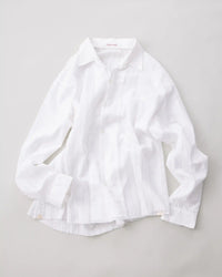 NICENESS 25SS D.CASTELINO / Open Collar Shirt - Pull Stripe Khadi