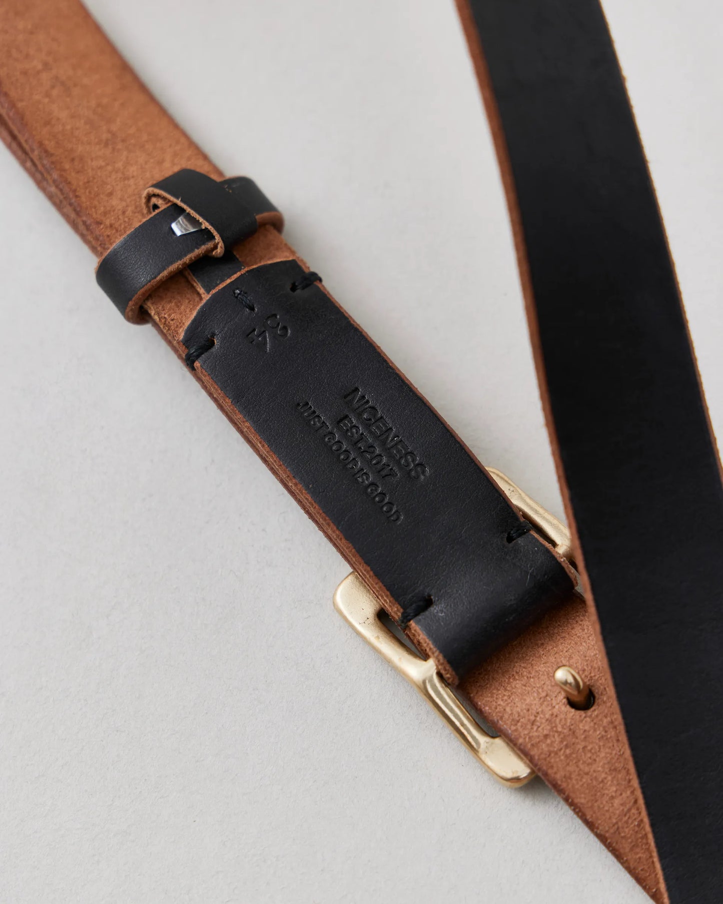 NICENESS 25AW CASE / Brown Core Oiled Cow Leather Belt