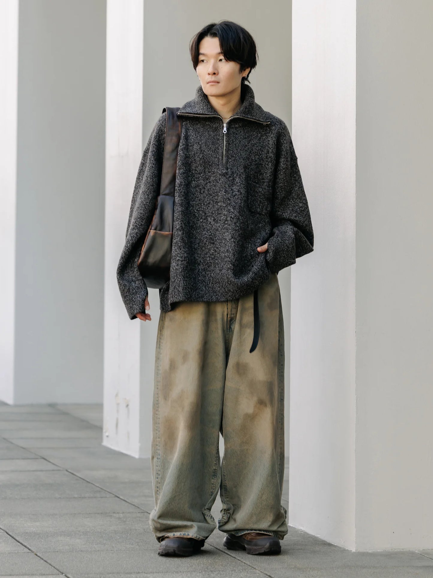 SEEALL 25AW ZIP PULL SWEATER