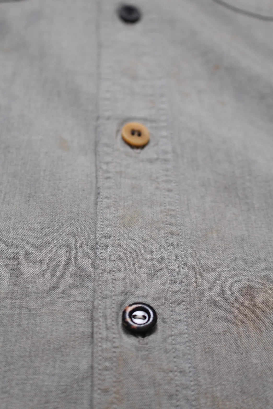 BOWWOW 25AW REPAIRED WORN GRAY CHAMBRAY SHIRT