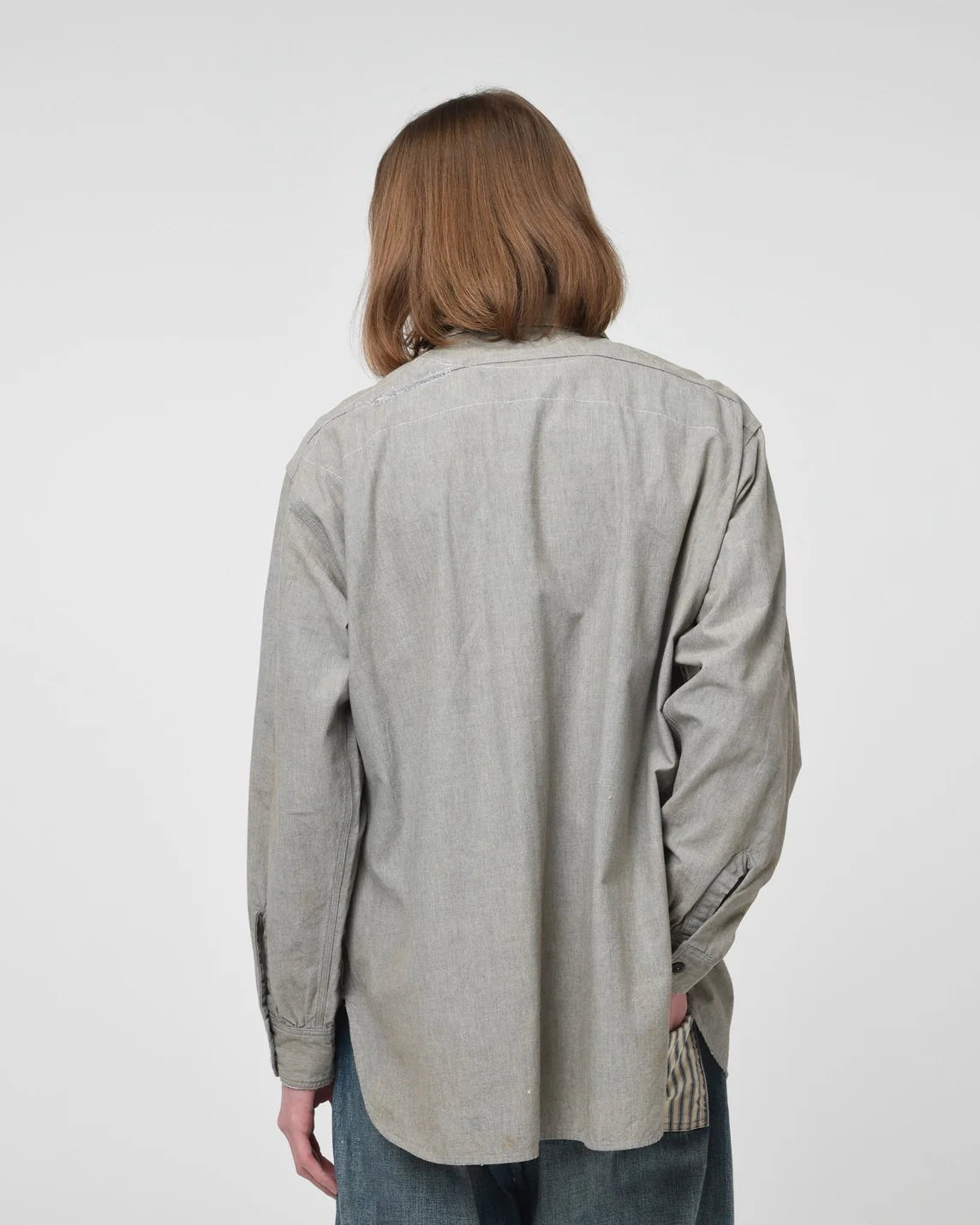 BOWWOW 25AW REPAIRED WORN GRAY CHAMBRAY SHIRT