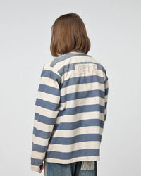 BOWWOW 25AW BLUE STRIPE PRISON JACKET AGED
