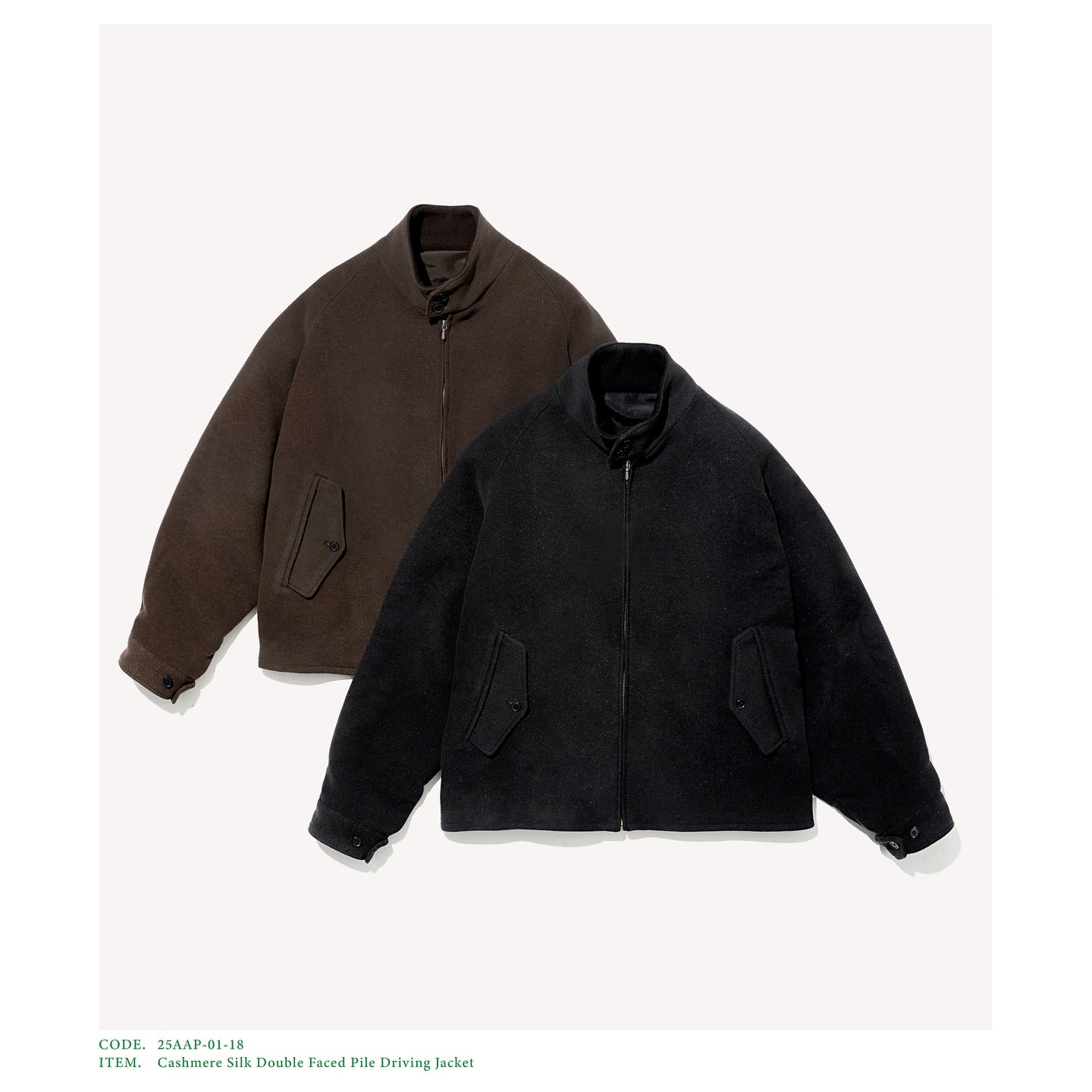 A.PRESSE 25AW Cashmere Silk Double Faced Pile Driving Jacket