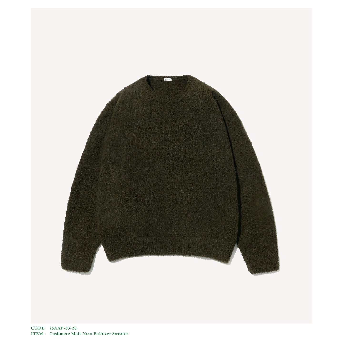 A.PRESSE pullover sweater ニット　GREEN 2 A.PRESSE 25AW Cashmere Mole Yarn Pullover Sweater – Vintage