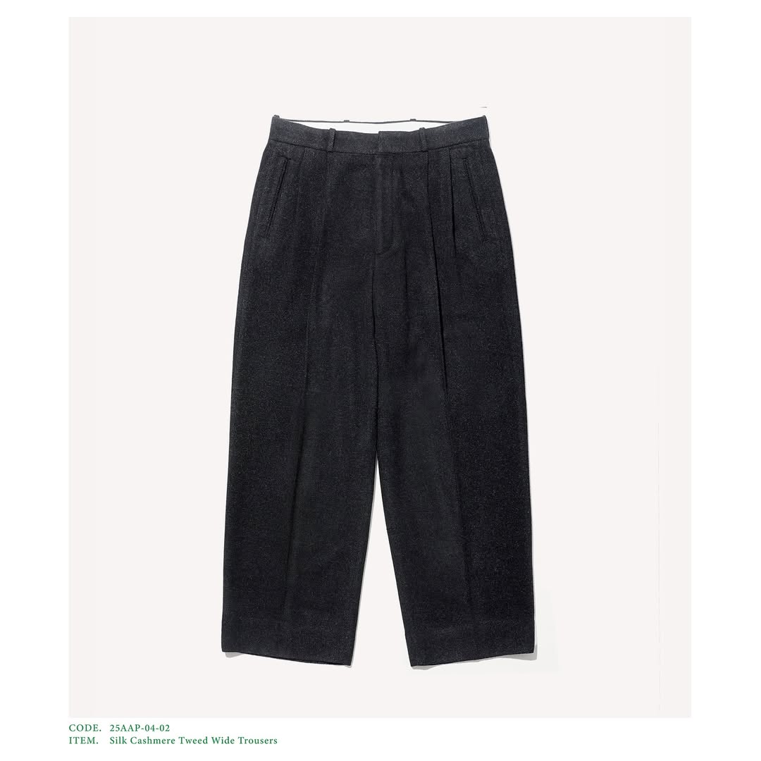 A.PRESSE 25AW Silk Cashmere Tweed Wide Trousers