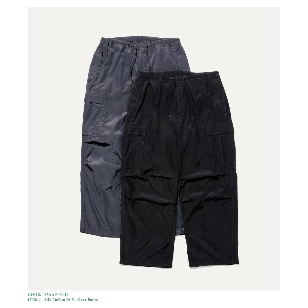 A.PRESSE 25AW Silk Taffeta M-51 Over Pants